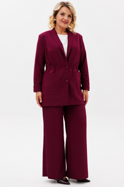 Брюки, жакет BRELA 2424 бордовый - фото 1