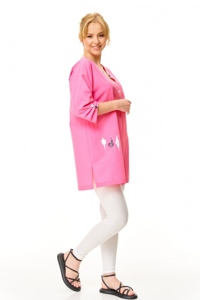 Леггинсы, туника T&N 7669 роза-белый - фото 5