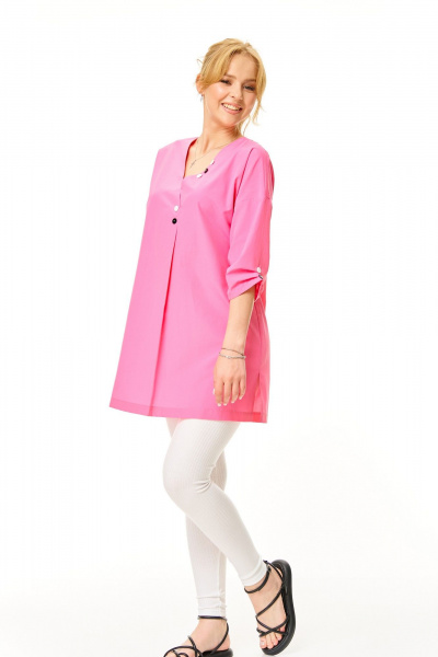 Леггинсы, туника T&N 7669 роза-белый - фото 2