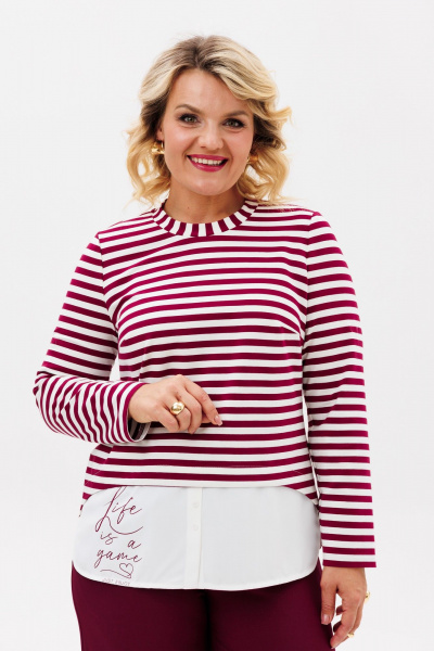 Джемпер BRELA 2422 молоко-бордо - фото 4