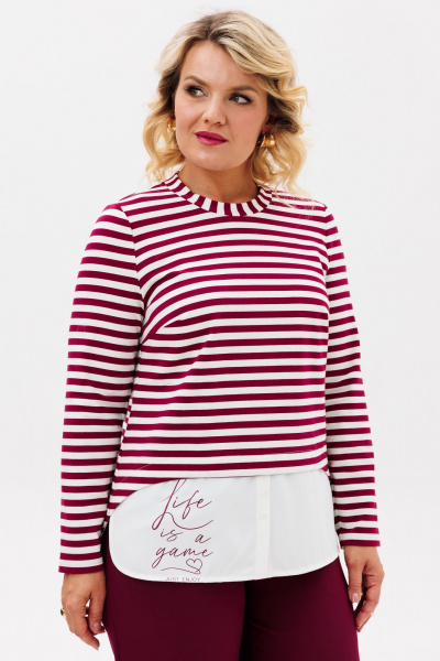 Джемпер BRELA 2422 молоко-бордо - фото 3