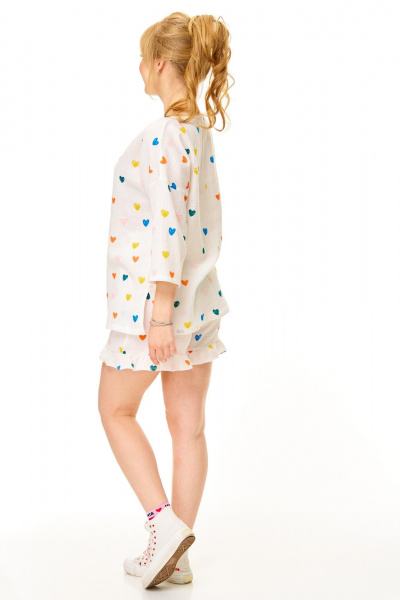 Туника, шорты T&N 7675 молоко-сердечки - фото 6
