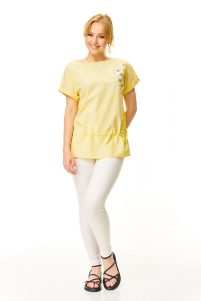 Блуза, леггинсы T&N 7676 сливочное_масло-белый - фото 2