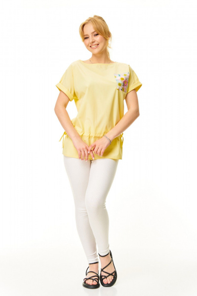 Блуза, леггинсы T&N 7676 сливочное_масло-белый - фото 1