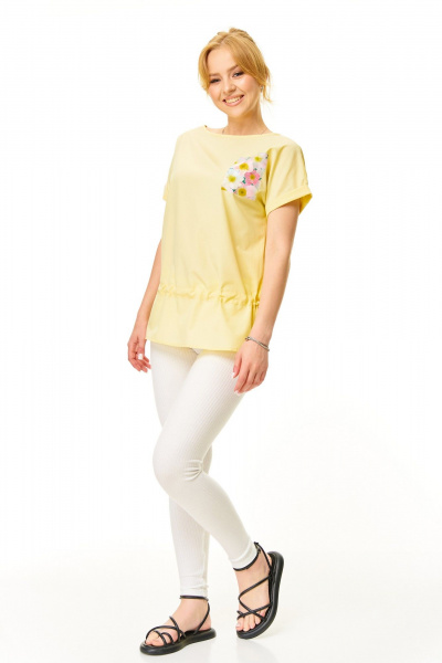 Блуза, леггинсы T&N 7676 сливочное_масло-белый - фото 4