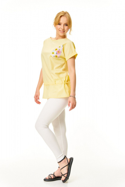 Блуза, леггинсы T&N 7676 сливочное_масло-белый - фото 3