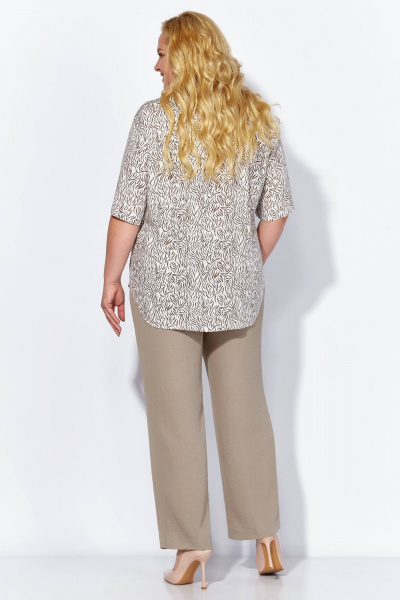 Блуза, брюки Линия Л А-2080 темно-бежевый - фото 3