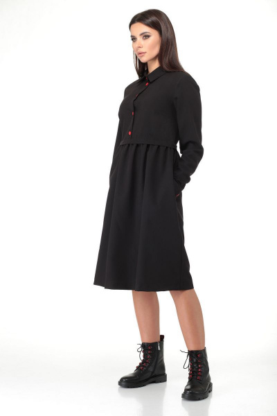 Платье из вискозы с завышенной талией и карманами Talia fashion 337 - фото 6