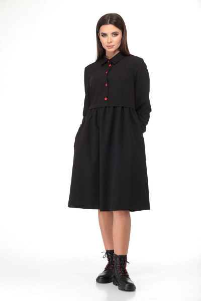 Платье из вискозы с завышенной талией и карманами Talia fashion 337 - фото 1