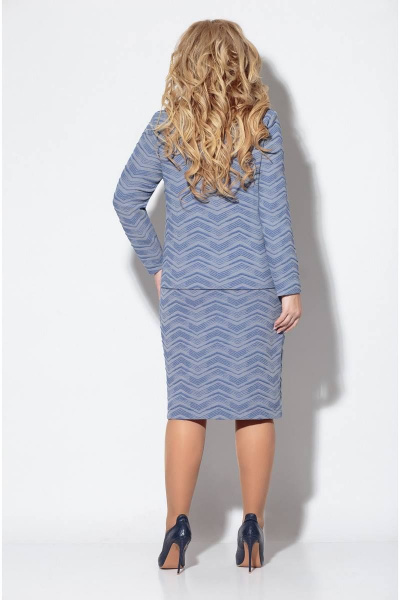 Жакет, юбка Koketka i K 820 серый+джинсовый - фото 4