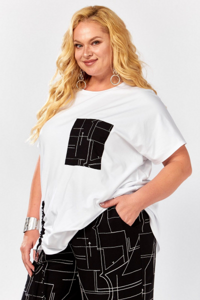 Блуза, брюки Koketka i K 1297 черный+белый - фото 6