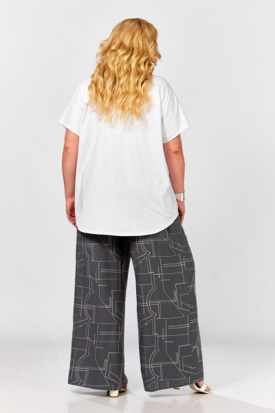Блуза, брюки Koketka i K 1297-1 серый+белый - фото 9