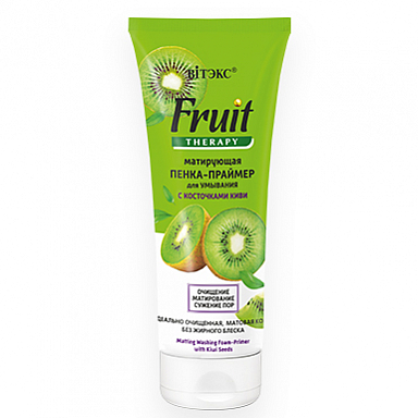 Пенка для умывания Belita FRUIT Therapy пенка-ПРАЙМЕР матирующая д/умывания с КОСТОЧКАМИ КИВИ - фото 1