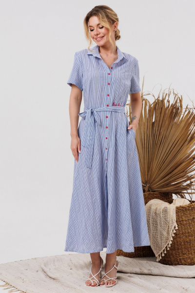 Платье AMORI 9848 голубая_полоска - фото 1