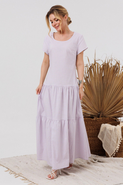 Платье AMORI 9851 голубая_клеточка - фото 3