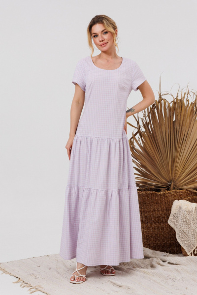 Платье AMORI 9851 голубая_клеточка - фото 2