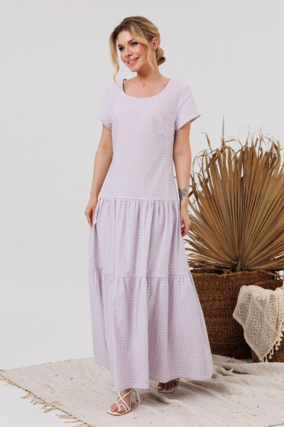 Платье AMORI 9851 голубая_клеточка - фото 1