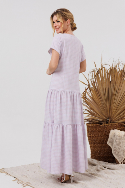 Платье AMORI 9851 голубая_клеточка - фото 4