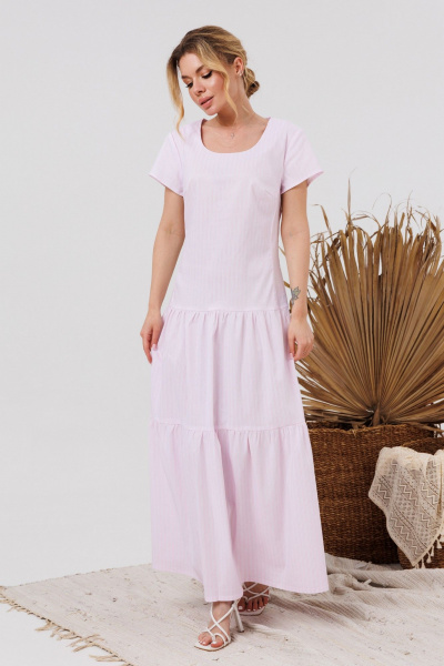 Платье AMORI 9852 розовая_полосочка - фото 1