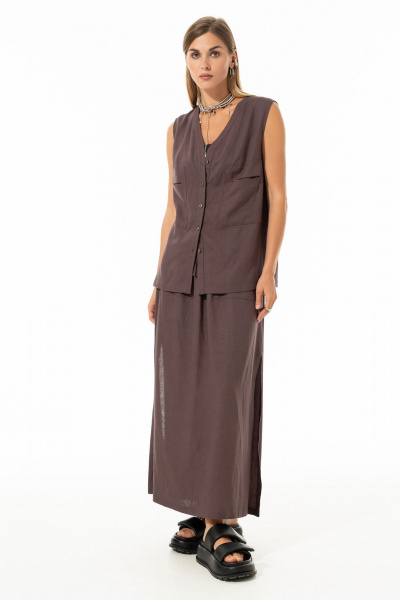 Жилет, юбка Luna 237 ромовый_изюм - фото 14