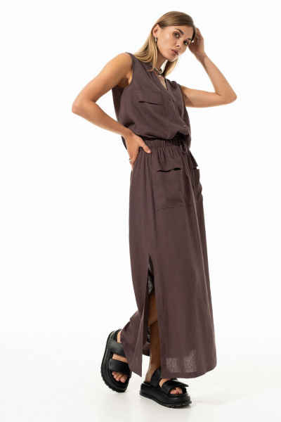 Жилет, юбка Luna 237 ромовый_изюм - фото 10