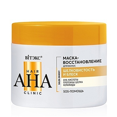 Маска для волос Belita Hair AHA Clinic-Маска-восстановление д/волос ШЕЛКОВИСТОСТЬ и БЛЕСК - фото 1