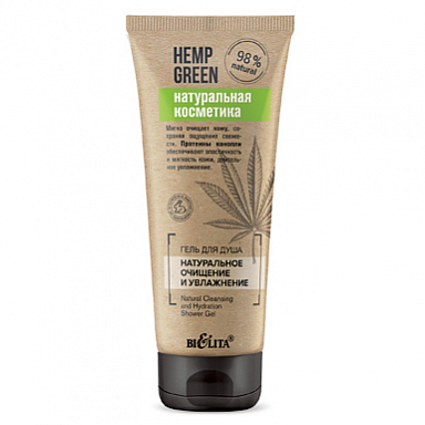 Гель для душа Belita Hemp green-Гель для ДУША <Натуральное очищение и увлажнение> - фото 1