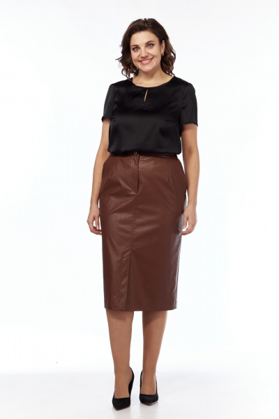 Блуза, юбка Kauhanka 004 черный-коричневый - фото 2