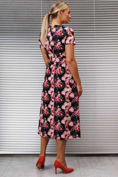 Жакет, платье Мода Юрс 2854 коралл_цветы - фото 9