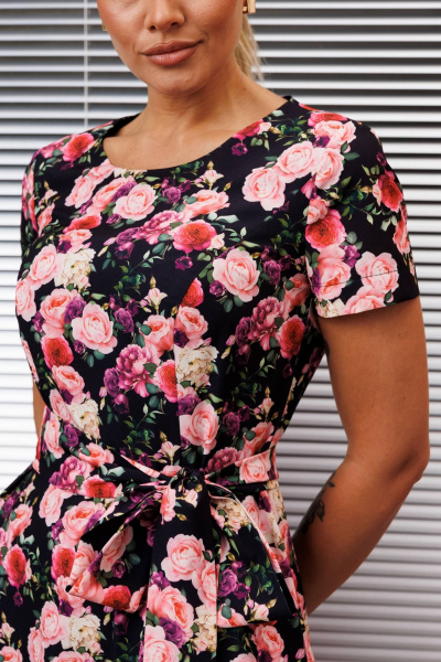 Жакет, платье Мода Юрс 2854 коралл_цветы - фото 8