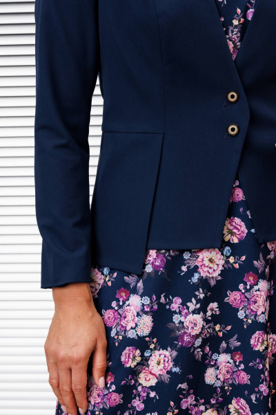 Жакет, платье Мода Юрс 2854 синий_цветы - фото 6