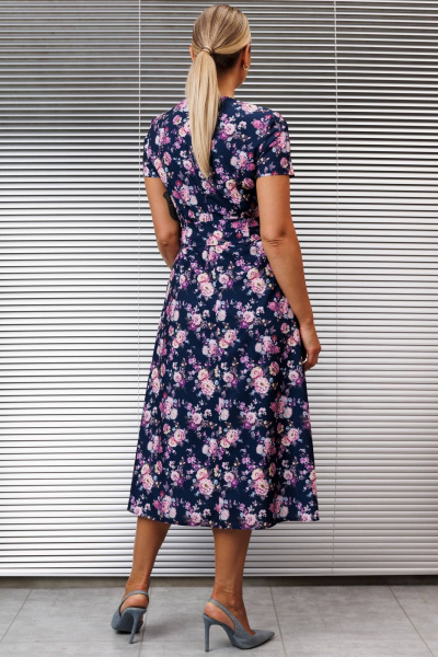 Жакет, платье Мода Юрс 2854 синий_цветы - фото 4