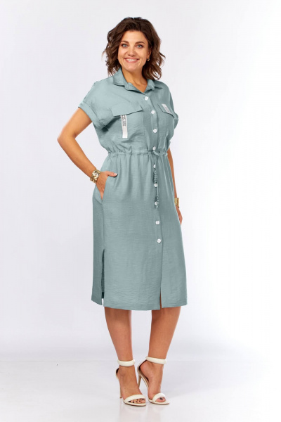 Платье Ольга Стиль С-931 ментол - фото 5