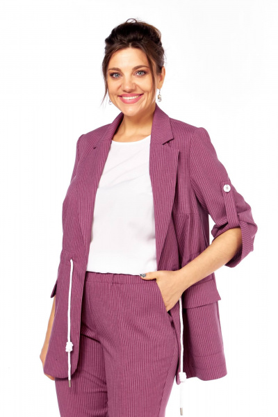 Блуза, брюки, жакет Ольга Стиль С-944 бордо - фото 6