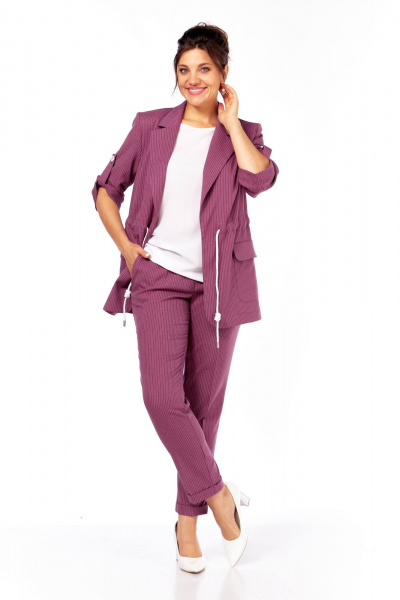 Блуза, брюки, жакет Ольга Стиль С-944 бордо - фото 5
