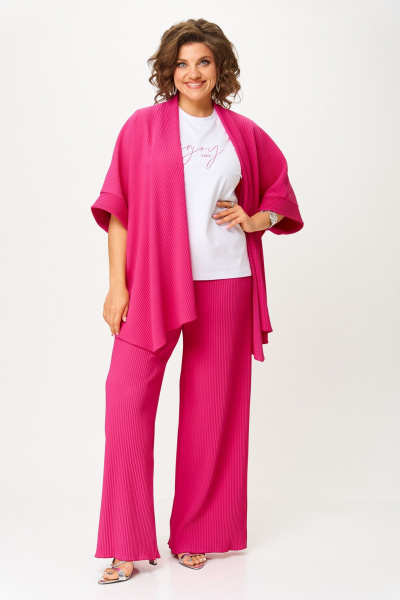 Брюки, кардиган, футболка Michel chic 1427 фуксия - фото 1
