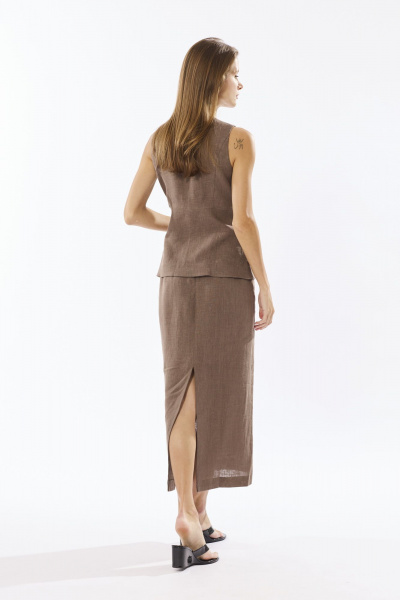 Жилет, юбка DAVA 2212 шоколад - фото 2