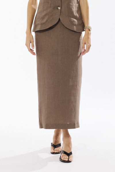 Жилет, юбка DAVA 2212 шоколад - фото 7