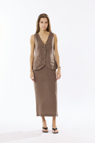 Жилет, юбка DAVA 2212 шоколад - фото 3