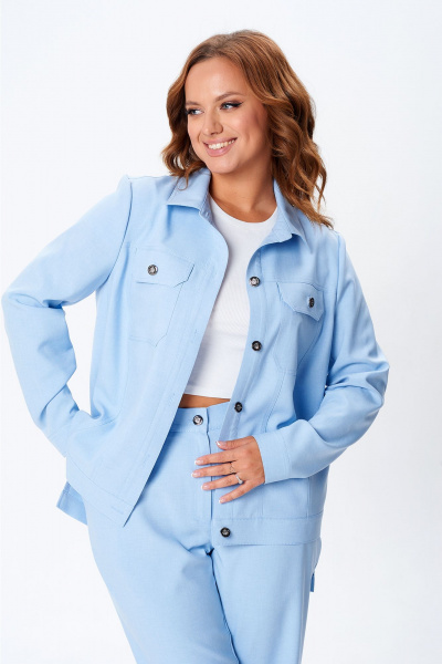 Брюки, куртка Liona Style 694 нежно-голубой - фото 4
