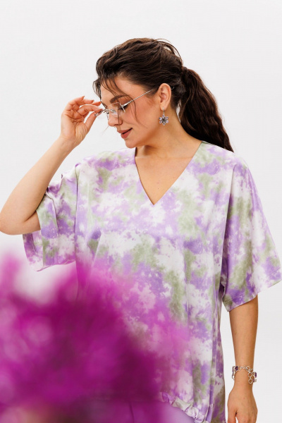 Блуза Anelli 1606 лавандовое_поле - фото 8