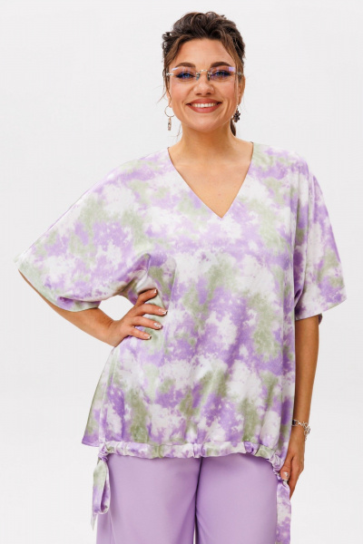 Блуза Anelli 1606 лавандовое_поле - фото 2