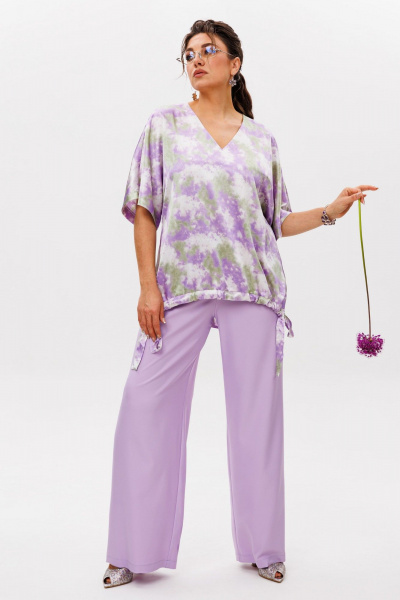 Блуза Anelli 1606 лавандовое_поле - фото 3