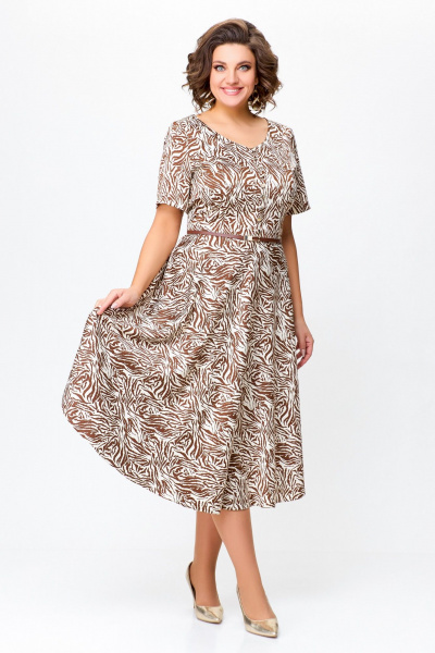 Платье Swallow 733.1 принт_рыжая_зебра - фото 2