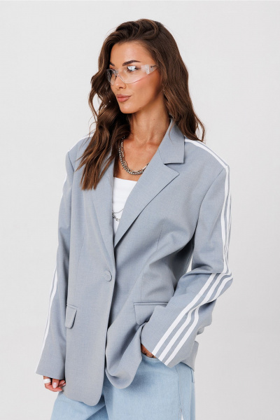 Жакет Butеr 3116 серо-голубой - фото 7