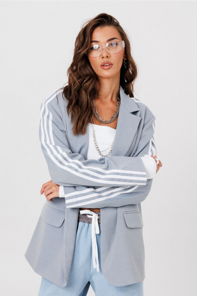 Жакет Butеr 3116 серо-голубой - фото 6