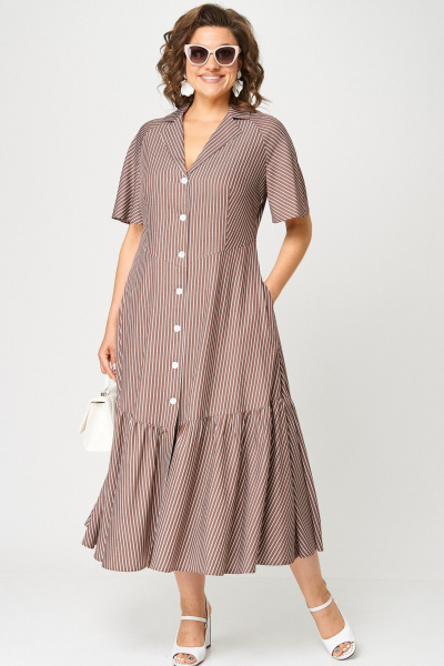 Платье EVA GRANT 7200С капучино_полоска - фото 5