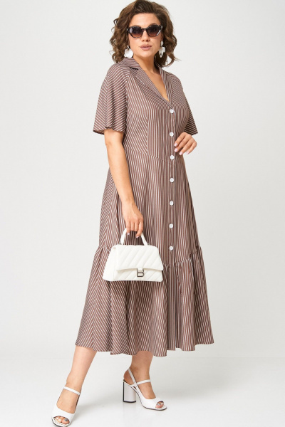 Платье EVA GRANT 7200С капучино_полоска - фото 4