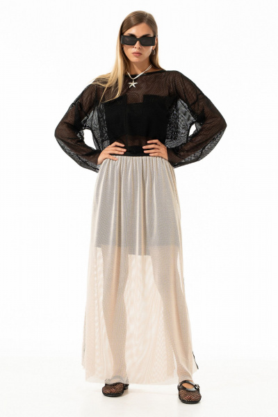 Юбка Luna 245 молоко_чёрный - фото 10