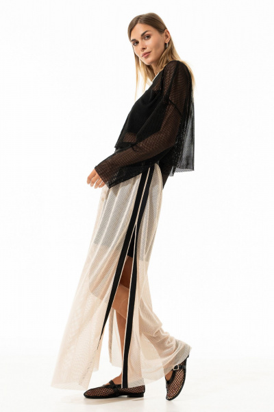 Юбка Luna 245 молоко_чёрный - фото 9